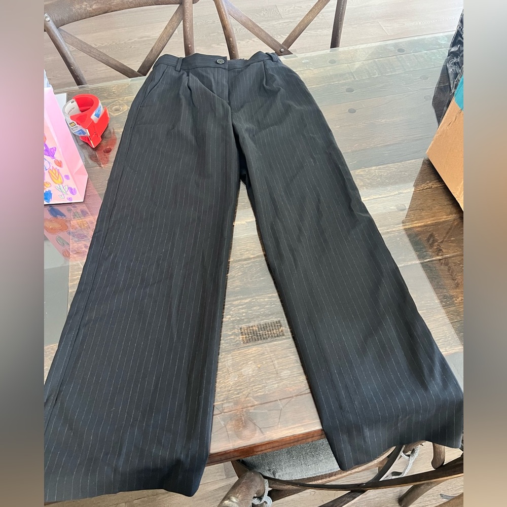 NWT Massimo Dutti Black Striped Trousers Size 6